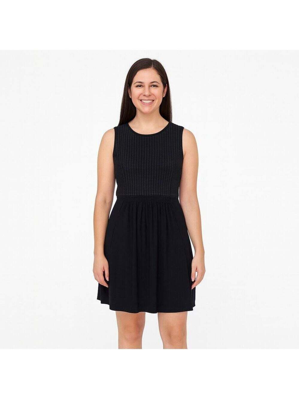 Gabby Skye Black Jersey Knit Dress Size 10 Sleeveless Minimalist Work Travel